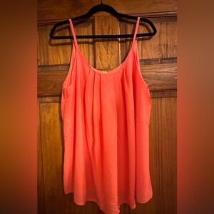 Zenana XL Orange Pleated Camisole with adjustable straps. NWOT